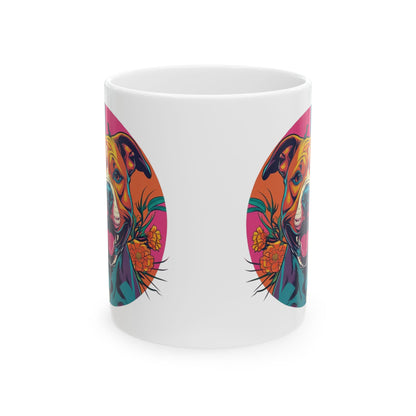 Vibrant Dog Lover's Ceramic Mug, 11oz or 15oz, Colorful Pet Gift, Unique Coffee Cup, Animal Lover, Birthday Present