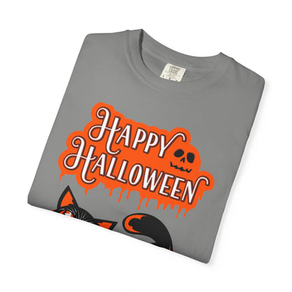 Halloween Cat T-Shirt, Spooky Apparel, Unisex Costume Tee, Fall Fashion, Halloween Party Wear, Fun Trick or Treat Shirt