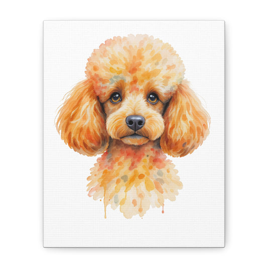 Orange Poodle Canvas Wall Art, Pet Lover Home Decor, Dog Portrait, Animal Gift, Puppy Wall Decor, Dog Lover Gift