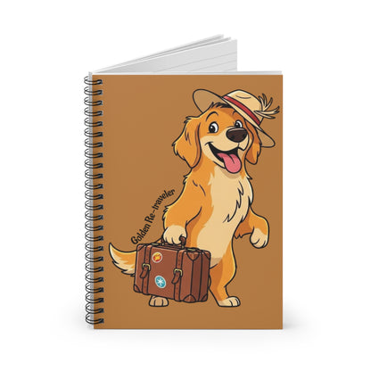 Golden Retriever Traveler Spiral Notebook - Perfect for Dog Lovers, Journal, Sketchbook, Gift for Pet Owners, Travel Notes