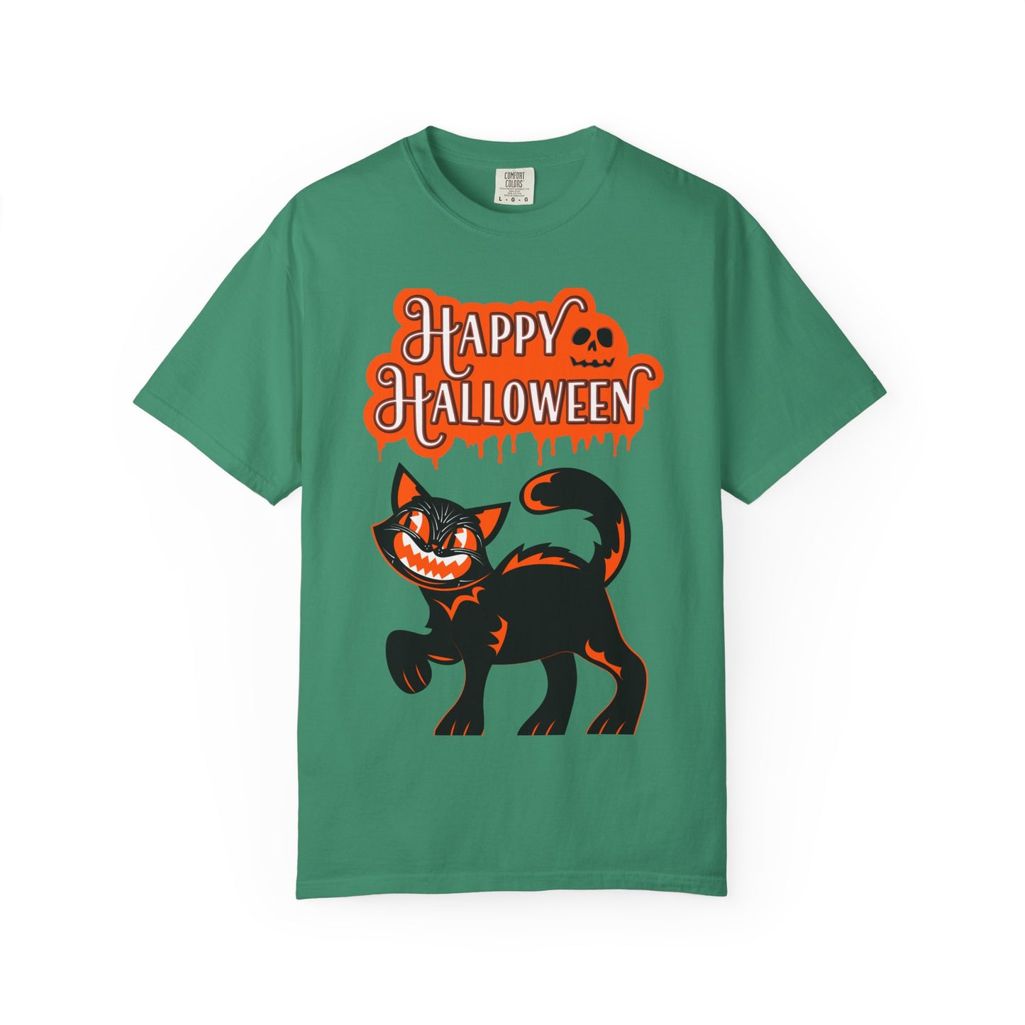 Halloween Cat T-Shirt, Spooky Apparel, Unisex Costume Tee, Fall Fashion, Halloween Party Wear, Fun Trick or Treat Shirt