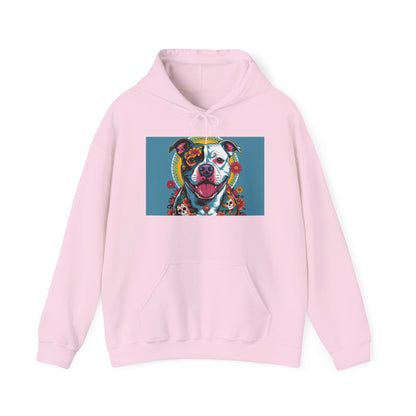 Colorful Pit Bull Design Unisex Hoodie, Dog Lover Gift, Animal Advocacy Sweatshirt, Pet-Themed Apparel, Cozy Streetwear
