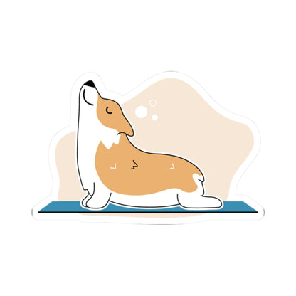 Charming Corgi Yoga Kiss-Cut Stickers - Cute Dog Stickers for Laptops, Journals, Gifts, Decor, Pet Lovers