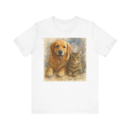 Pet Lovers Unisex Tee, Dog and Cat Combo Shirt, Animal Lover Gift, Animal-Themed Apparel, Funny Pet T-Shirt, Cozy Casual Wear
