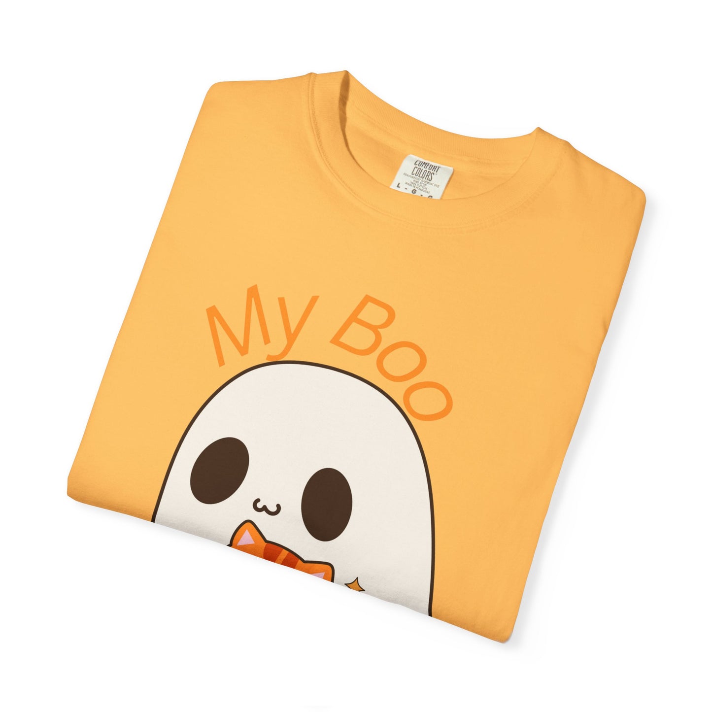 Cute Ghost & Cat Humor Tee, My Boo T-Shirt, Fall Apparel, Halloween Fashion, Gift for Cat Lovers, Unisex Funny Shirt