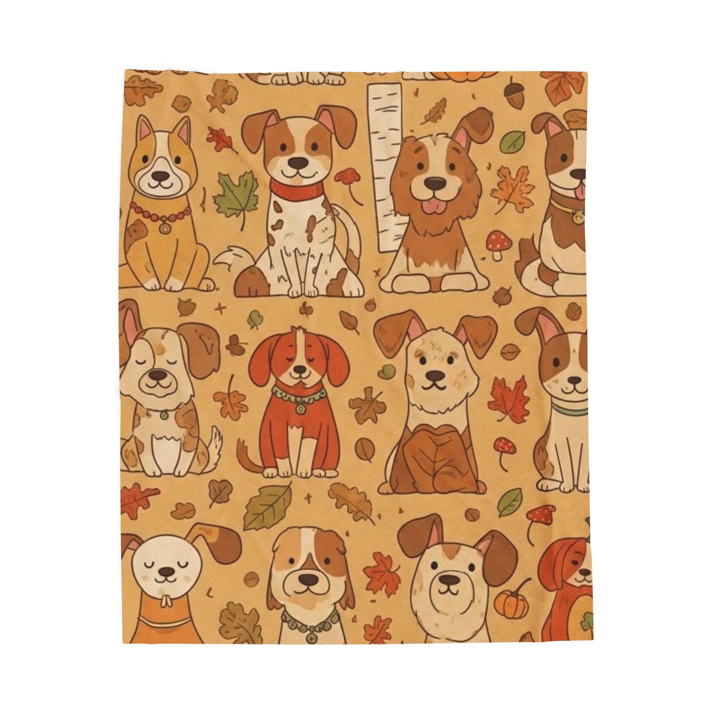 Cozy Dog Lovers' Velveteen Plush Blanket | Perfect for Home Decor, Gift for Pet Owners, Fall Decor, Snuggle Time, Dog Prints