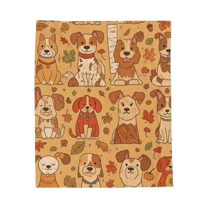 Cozy Dog Lovers' Velveteen Plush Blanket | Perfect for Home Decor, Gift for Pet Owners, Fall Decor, Snuggle Time, Dog Prints
