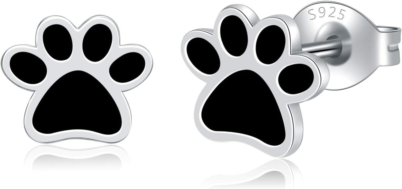 Pretty Sterling Silver Stud Earrings for Women - Cute Lady Cat Stud Dog Paw Stud Earring Gift Jewelry for Pet Cat Lovers, Mother'S Day Christmas Birthday Anniversary Jewelry Gifts