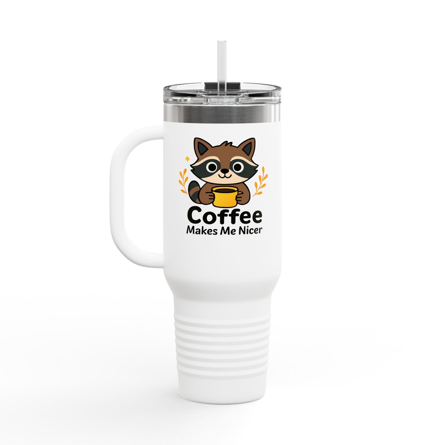 Cute Coffee-Themed Insulated Travel Mug, 40oz - Perfect for Caffeinated Adventures, Coffee Lovers, Gifts, and More
