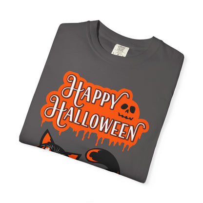 Halloween Cat T-Shirt, Spooky Apparel, Unisex Costume Tee, Fall Fashion, Halloween Party Wear, Fun Trick or Treat Shirt