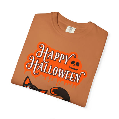 Halloween Cat T-Shirt, Spooky Apparel, Unisex Costume Tee, Fall Fashion, Halloween Party Wear, Fun Trick or Treat Shirt