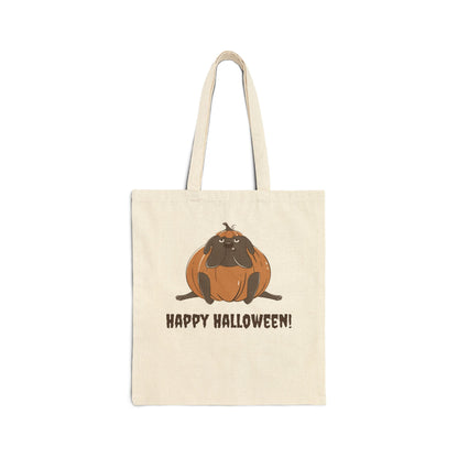 Halloween Dog Tote Bag, Eco-Friendly Shopping Bag, Trick or Treat Bag, Pumpkin Pet Lover Gift, Cute Fall Tote