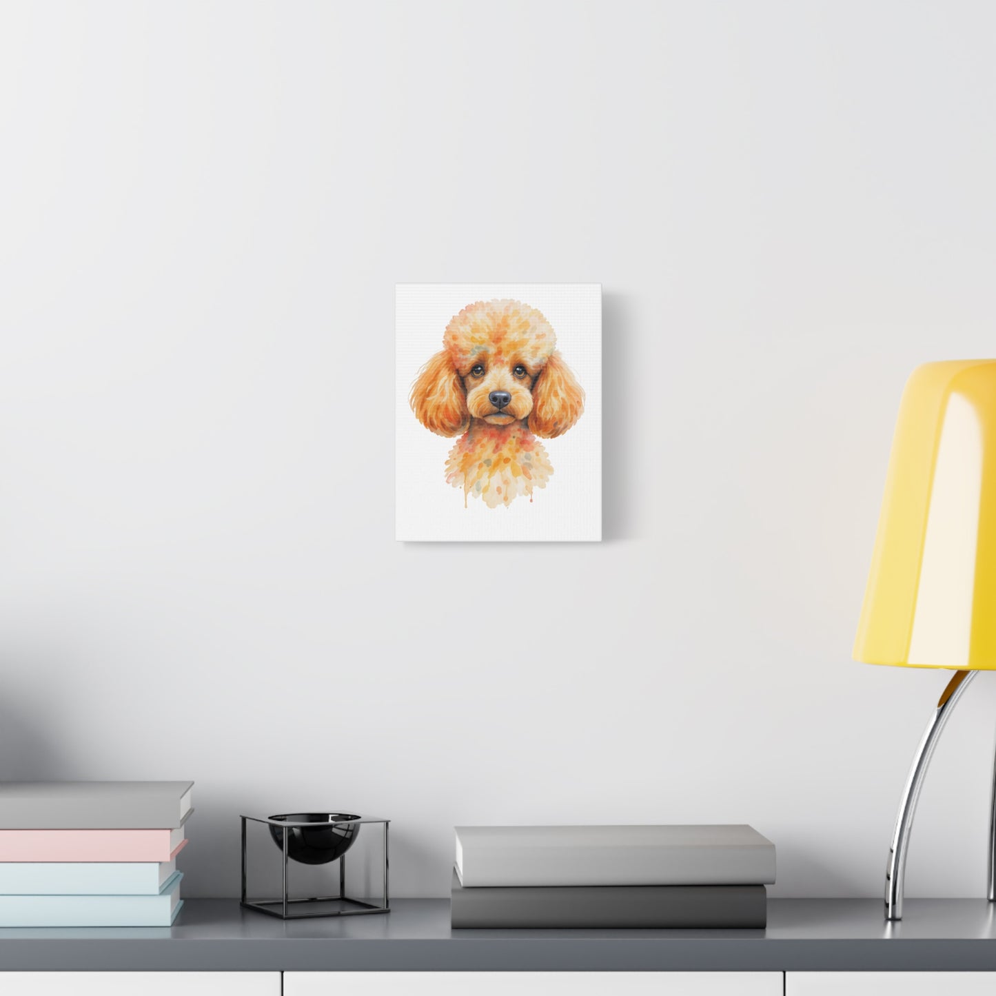Orange Poodle Canvas Wall Art, Pet Lover Home Decor, Dog Portrait, Animal Gift, Puppy Wall Decor, Dog Lover Gift