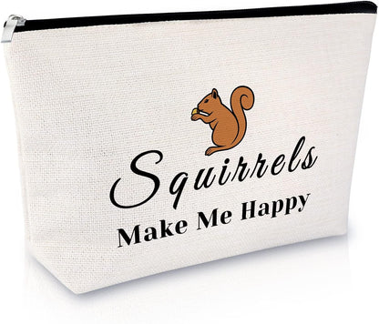 Squirrel Makeup Bag for Women Squirrel Lover Gift for Girls Daughter Friends Animal Lover Presents for Sister Cosmetic Bag Best Friend Anniversary Christmas Birthday Present Zipper Cosmetic Pouch