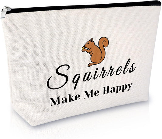 Squirrel Makeup Bag for Women Squirrel Lover Gift for Girls Daughter Friends Animal Lover Presents for Sister Cosmetic Bag Best Friend Anniversary Christmas Birthday Present Zipper Cosmetic Pouch