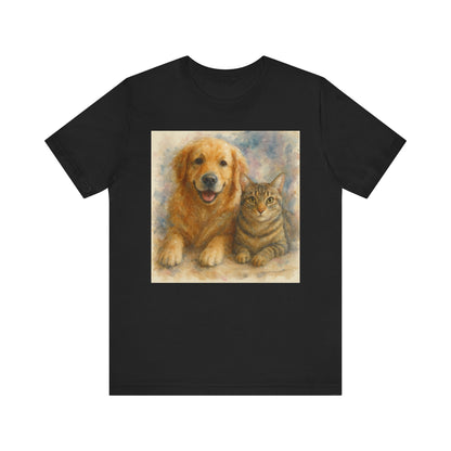 Pet Lovers Unisex Tee, Dog and Cat Combo Shirt, Animal Lover Gift, Animal-Themed Apparel, Funny Pet T-Shirt, Cozy Casual Wear