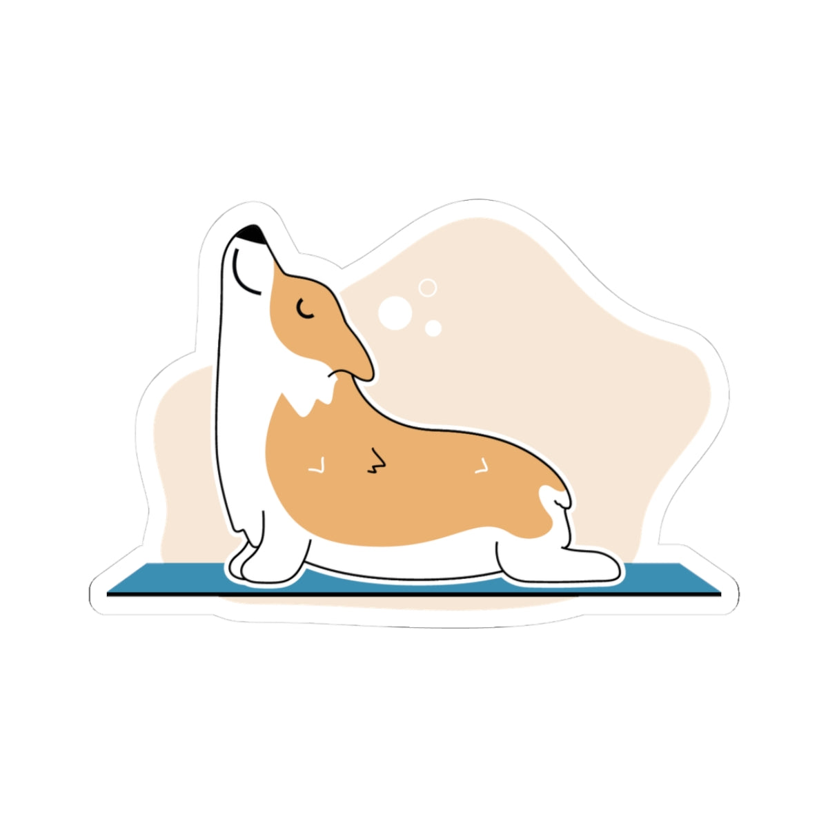 Charming Corgi Yoga Kiss-Cut Stickers - Cute Dog Stickers for Laptops, Journals, Gifts, Decor, Pet Lovers