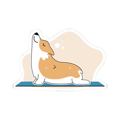 Charming Corgi Yoga Kiss-Cut Stickers - Cute Dog Stickers for Laptops, Journals, Gifts, Decor, Pet Lovers