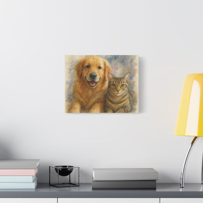 Pet Portrait Canvas Art, Custom Wall Decor, Dog and Cat Artwork, Gift for Pet Lovers, Animal Wall Art, Home Decor