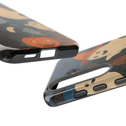 Halloween Phone Case, Spooky Ghost Design, Cat & Pumpkin Accessories, Fall Decor, Trick or Treat Gift