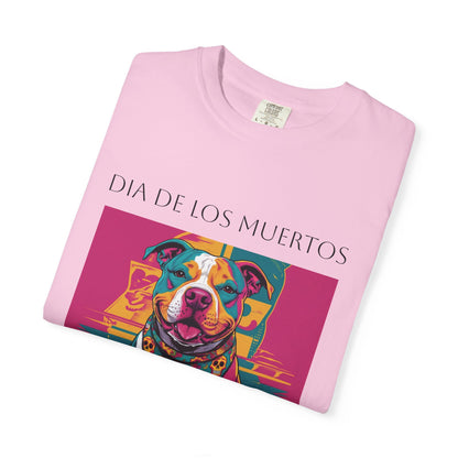 Colorful Dia de los Muertos T-Shirt, Unisex Graphic Tee, Day of the Dead Celebration Shirt, Festive Casual Wear, Gift for Dog Lovers
