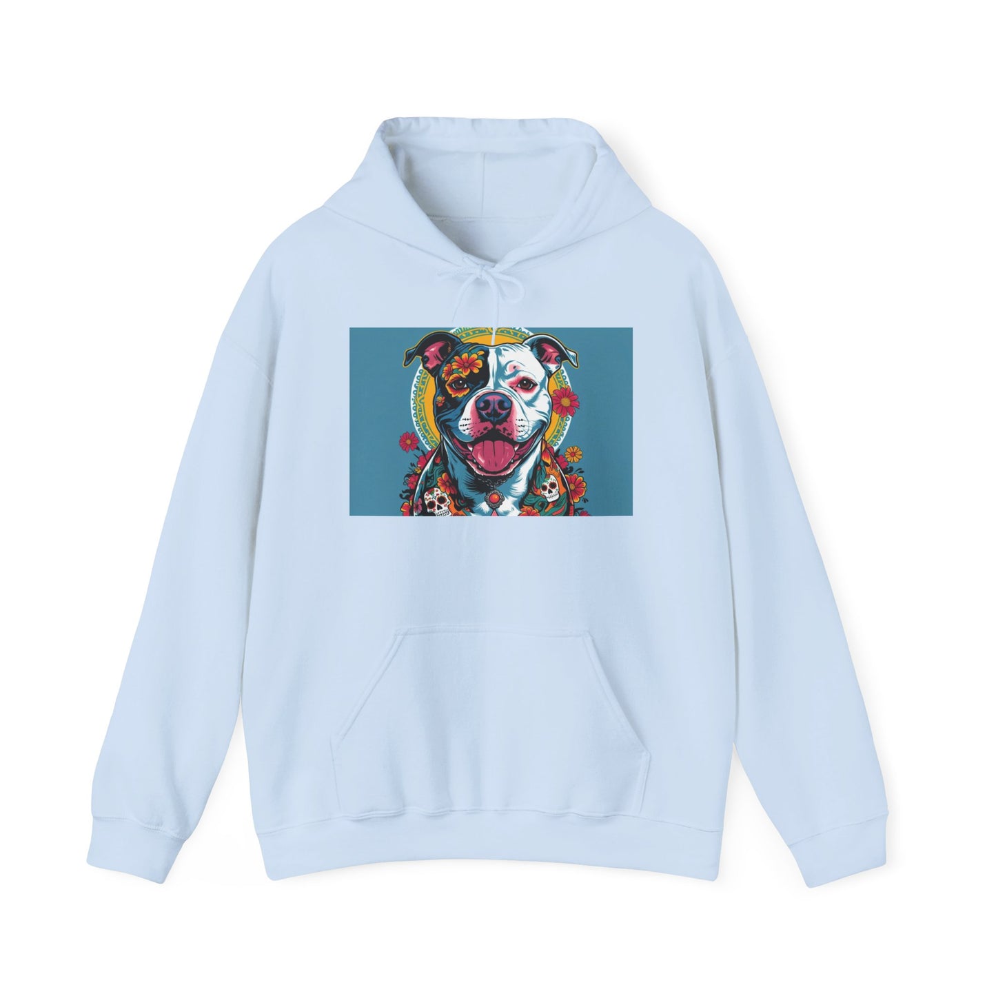 Colorful Pit Bull Design Unisex Hoodie, Dog Lover Gift, Animal Advocacy Sweatshirt, Pet-Themed Apparel, Cozy Streetwear