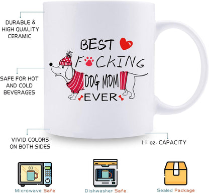 Novelty Dog Mom Mug - Unifury Dog Memorial Gifts for Dog Owner, Funny 11OZ Dog Mother Coffee Mug for Women on Birthday, Christmas, Party, Mothers Day