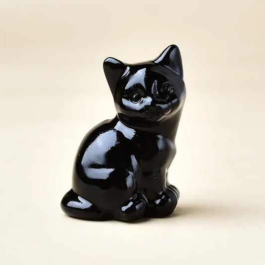 Natural Crystal Carved Cat, a Perfect Choice for Home Decoration as a Crystal Gift Ornament, a Great Option for Healing Crystals