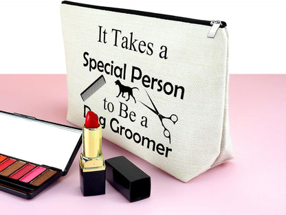 Dog Groomer Gifts Makeup Bag Dog Groomer Themed Gifts Pet Hair Stylist Appreciation Cosmetic Bag Christmas Thanksgiving Birthday Present for Hairdresser Travel Pouch