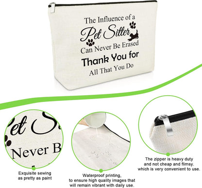 Pet Sitter Gift Makeup Bag Thank You Gifts for Dog Sitter Walker Pet Owners Cosmetic Bag Appreciation Presents for Animal Caretaker Grandma Christmas Birthday Presents Dog Lover Travel Cosmetic Pouch