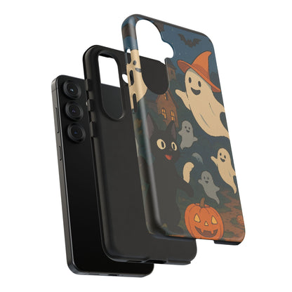 Halloween Phone Case, Spooky Ghost Design, Cat & Pumpkin Accessories, Fall Decor, Trick or Treat Gift