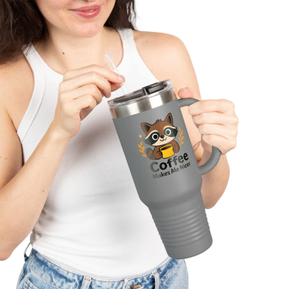 Cute Coffee-Themed Insulated Travel Mug, 40oz - Perfect for Caffeinated Adventures, Coffee Lovers, Gifts, and More