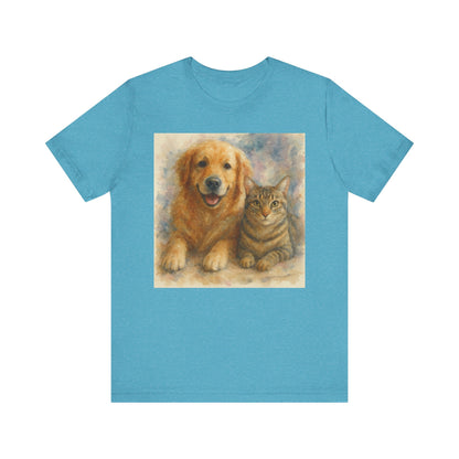 Pet Lovers Unisex Tee, Dog and Cat Combo Shirt, Animal Lover Gift, Animal-Themed Apparel, Funny Pet T-Shirt, Cozy Casual Wear