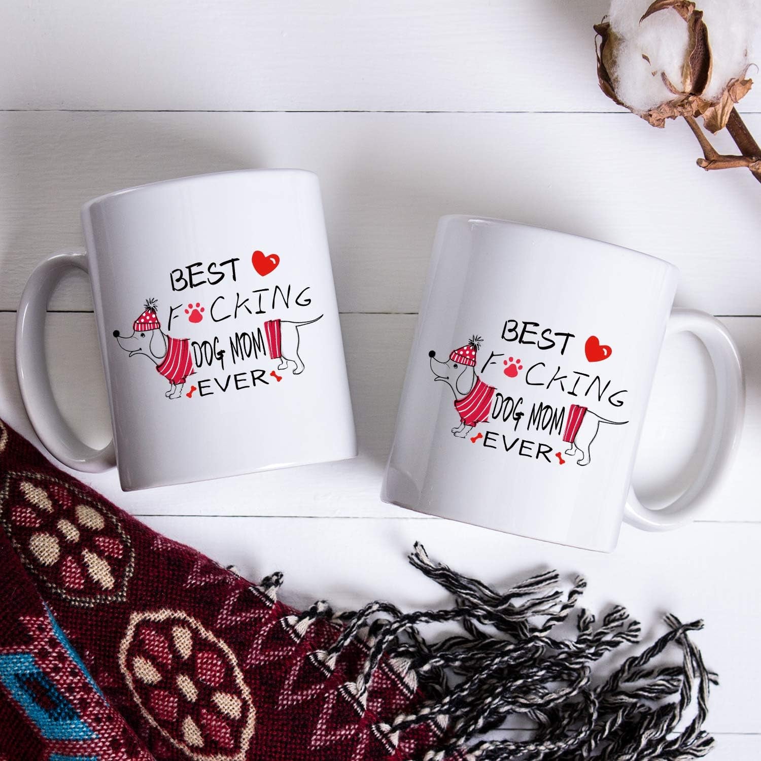 Novelty Dog Mom Mug - Unifury Dog Memorial Gifts for Dog Owner, Funny 11OZ Dog Mother Coffee Mug for Women on Birthday, Christmas, Party, Mothers Day