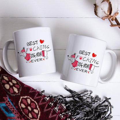 Novelty Dog Mom Mug - Unifury Dog Memorial Gifts for Dog Owner, Funny 11OZ Dog Mother Coffee Mug for Women on Birthday, Christmas, Party, Mothers Day