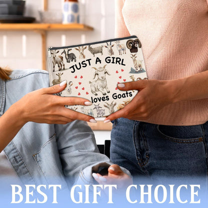 Goat Gifts Makeup Bag for Girls Women, Funny Birthday Christmas Gift for Goat Lovers Pet Owner Animal Enthusiasts Sister Bestie Bff Cosmetic Bag with Zipper Travel Toiletry Pouch for Purse