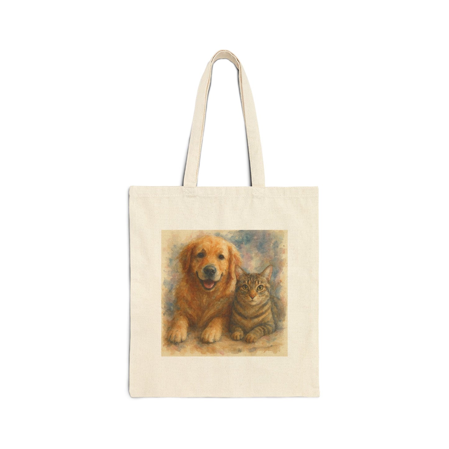 Pet Lover's Canvas Tote Bag, Dog Cat Tote, Eco-Friendly Bag, Animal Lover Gift, Cute Pet Art Bag, Everyday Carry Tote