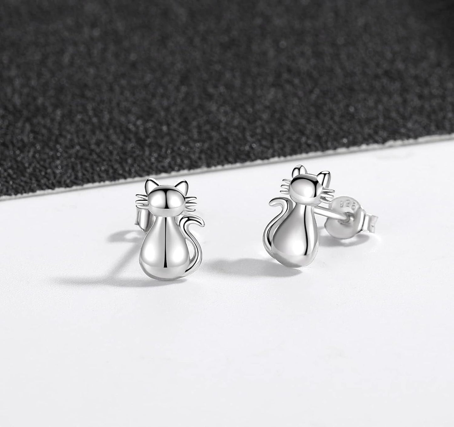 Pretty Sterling Silver Stud Earrings for Women - Cute Lady Cat Stud Dog Paw Stud Earring Gift Jewelry for Pet Cat Lovers, Mother'S Day Christmas Birthday Anniversary Jewelry Gifts