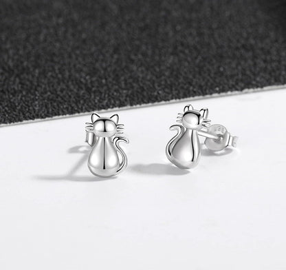 Pretty Sterling Silver Stud Earrings for Women - Cute Lady Cat Stud Dog Paw Stud Earring Gift Jewelry for Pet Cat Lovers, Mother'S Day Christmas Birthday Anniversary Jewelry Gifts