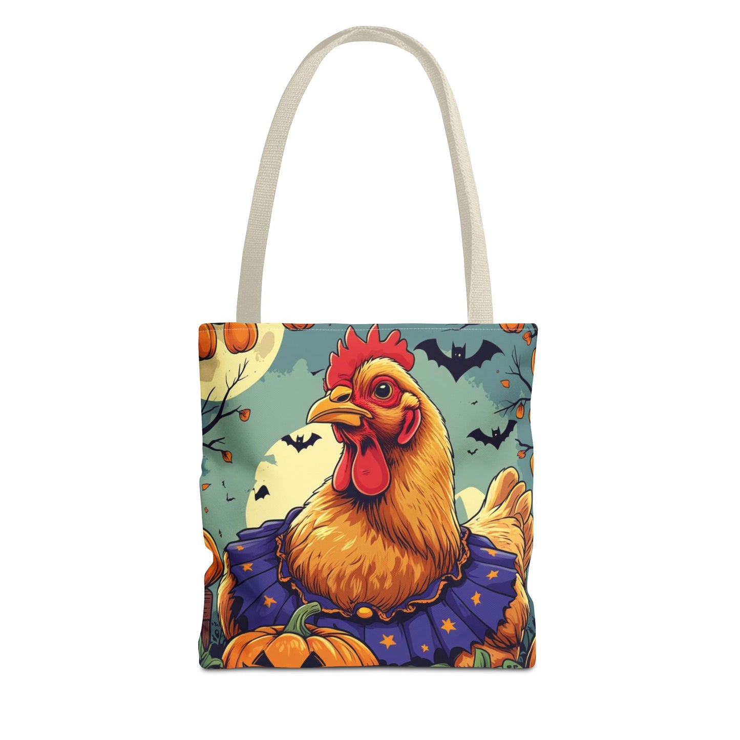 Festive Chicken Tote Bag, Autumn Harvest Bag, Halloween Purse, Farmhouse Decor, Gift for Chicken Lovers