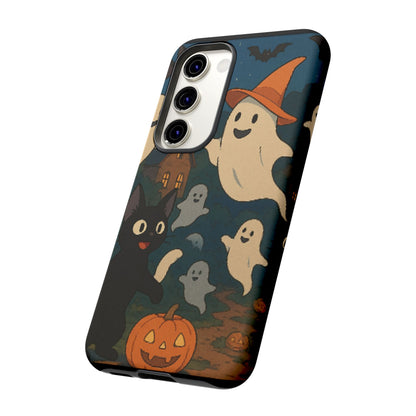 Halloween Phone Case, Spooky Ghost Design, Cat & Pumpkin Accessories, Fall Decor, Trick or Treat Gift