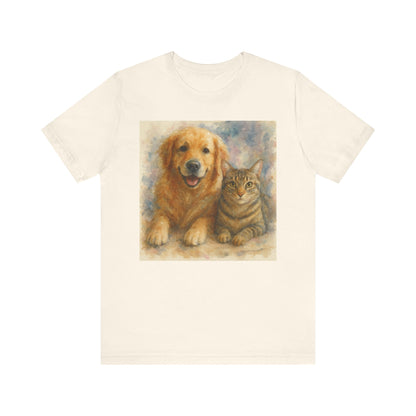 Pet Lovers Unisex Tee, Dog and Cat Combo Shirt, Animal Lover Gift, Animal-Themed Apparel, Funny Pet T-Shirt, Cozy Casual Wear