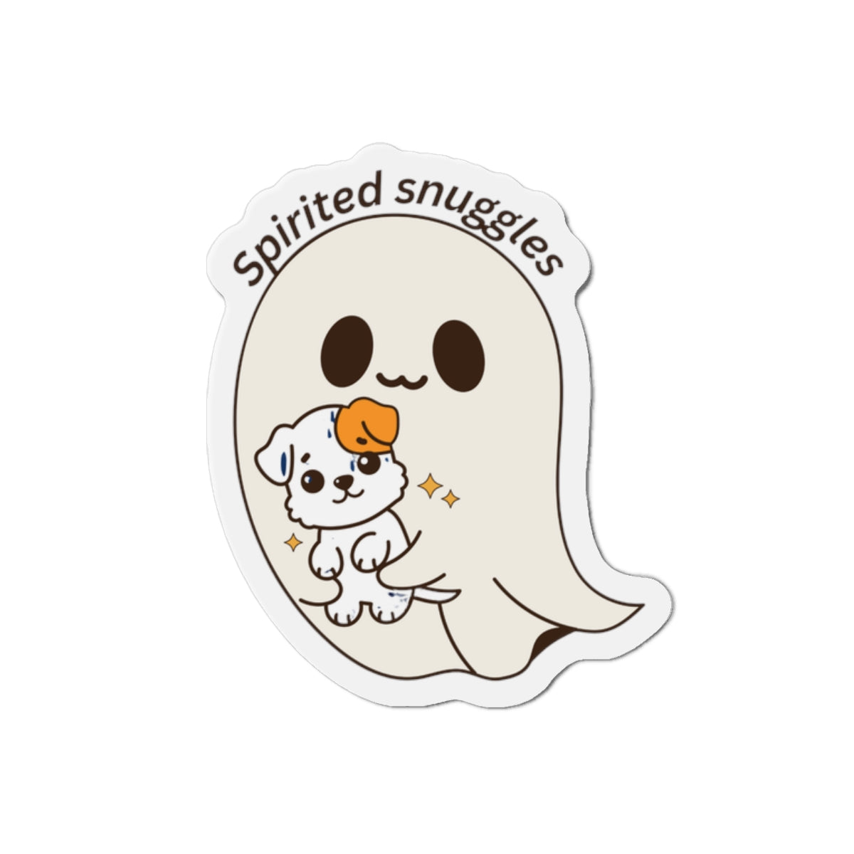 Whimsical Ghost & Puppy Die-Cut Magnets - Cute Fridge Decor, Spirit Animal Gifts, Halloween Home Decor, Playful Office Accessories, [...]