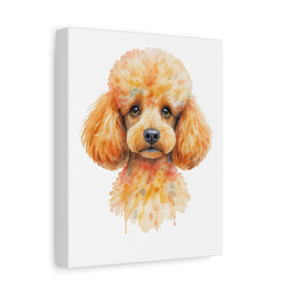 Orange Poodle Canvas Wall Art, Pet Lover Home Decor, Dog Portrait, Animal Gift, Puppy Wall Decor, Dog Lover Gift