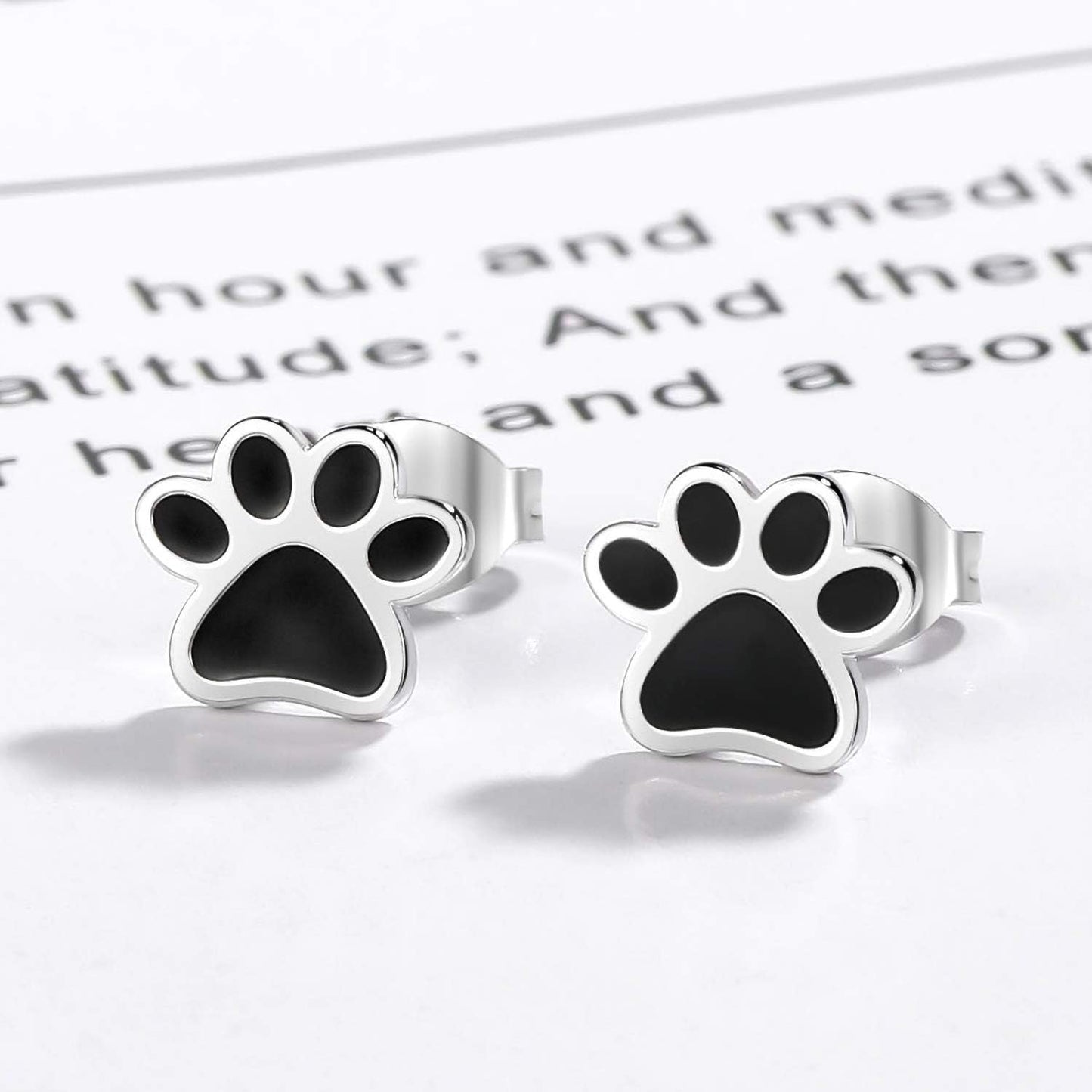 Pretty Sterling Silver Stud Earrings for Women - Cute Lady Cat Stud Dog Paw Stud Earring Gift Jewelry for Pet Cat Lovers, Mother'S Day Christmas Birthday Anniversary Jewelry Gifts