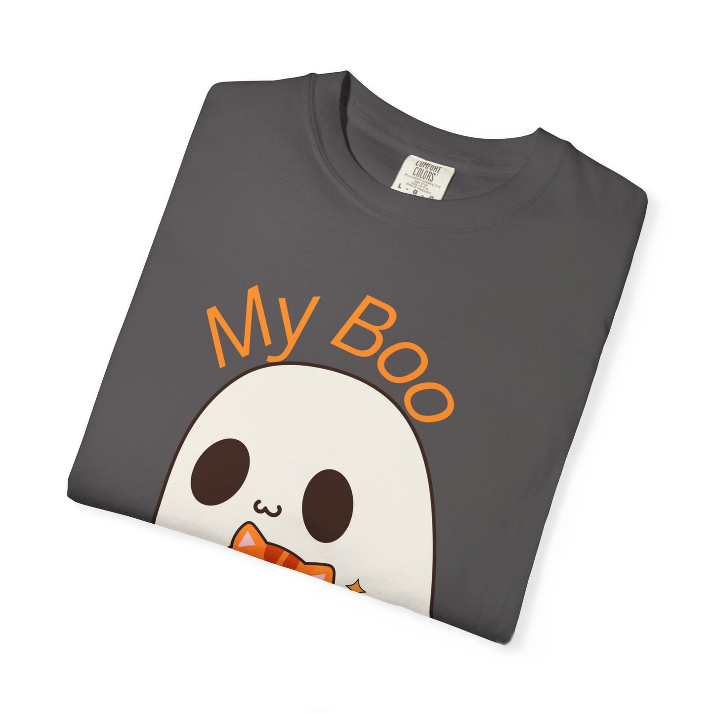 Cute Ghost & Cat Humor Tee, My Boo T-Shirt, Fall Apparel, Halloween Fashion, Gift for Cat Lovers, Unisex Funny Shirt