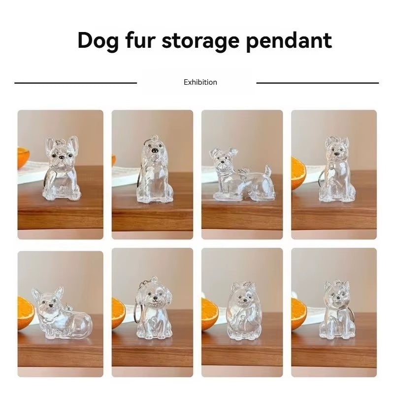 Large Size Dog Hair Storage Pendant Keychain Transparent Pet Fur Keepsake Capsule DIY Decoration Memorial Gifts for Pet Lovers