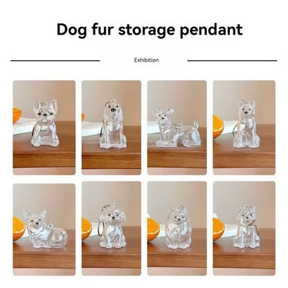 Large Size Dog Hair Storage Pendant Keychain Transparent Pet Fur Keepsake Capsule DIY Decoration Memorial Gifts for Pet Lovers