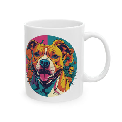 Vibrant Dog Lover's Ceramic Mug, 11oz or 15oz, Colorful Pet Gift, Unique Coffee Cup, Animal Lover, Birthday Present