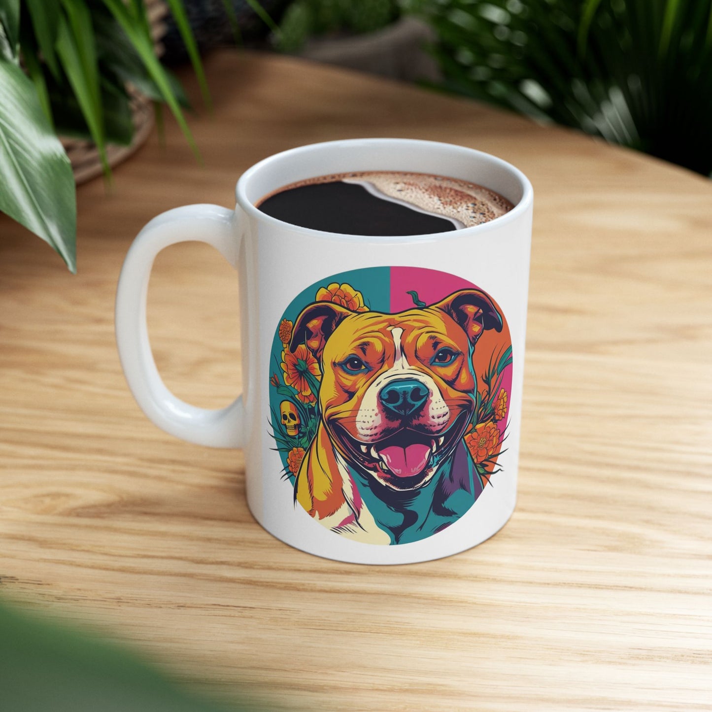 Vibrant Dog Lover's Ceramic Mug, 11oz or 15oz, Colorful Pet Gift, Unique Coffee Cup, Animal Lover, Birthday Present